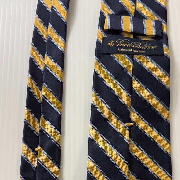 Brooks Brothers ties, 3 of them. Navy Blue and gold, teal and green, purple. - Picture 3 of 8